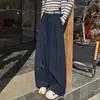 Outono 2026 Calças Retas Estilo Coreano de Algodão Lavado Tencel Calças Casuais Calças de Avó Calças Balloon Calças de Perna Larga Calças Longas para Mulheres