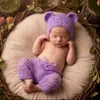 Nuevo producto transfronterizo: Ropa con forma de oso de mohair tejida a mano para fotografía infantil, suéter para fotografía de bebé