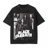 Camiseta de Manga Corta con Cuello Redondo Estilo Y2K Lavada de Música Metal Sabbath Ropa de Hombre Nuevos Estilos Tops y Camisetas Camiseta de Hombre Camis
