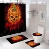 Fs5 Amazon Transfronterizo Serie de Halloween Juego de Cortina de Ducha Impresión Digital Impermeable Antimoho Juego de Cuatro Piezas Puede