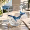 Vaso de vidrio con forma de animal marino transfronterizo: medusa, tiburón, ballena, tortuga marina, pulpo, vaso de agua creativo, vaso de whisky
