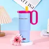Taza Aislada con Asa, Portátil para Estudiantes, Taza con Popote de Acero Inoxidable 316, Gran Capacidad, Diseño Elegante, Adecuada para Uso en Automóvil y Actividades al Aire Libre