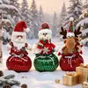 Decoración navideña transfronteriza bolsa de lentejuelas adorno de muñeca juguete de punto decoración de regalo muñeco de Papá Noel de dibujos animados