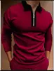 Camisa polo esportiva masculina da Amazon para primavera e outono com zíper no braço