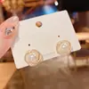 Pendientes de perla de circonita francesa con diseño de nicho femenino, pendientes pequeños y exquisitos de alta calidad, nuevos pendientes de moda 2024