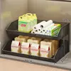 Prateleira de Armazenamento de Frutas e Legumes para Cozinha Bancada Cesta de Legumes de Múltiplos Andares Cesta Doméstica para Armazenamento de Temperos Óleo Sal Molho de Soja Vinagre Cesta de Lanches para Sala de Estar