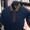 Camiseta masculina de manga curta com meio zíper e gola dobrável, nova, transfronteiriça, camisa polo masculina de negócios, cor sólida SY masculina