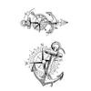 Adesivos de Tatuagem Retro Náutico Âncora e Bússola Transfronteiriços com Sensação Aventureira, À Prova d'Água e Duradouros, Adequados para Mãos para Criar Facilmente Rigidez