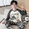 Conjunto de Algodón Puro de Manga Larga para Niños 2026 Nueva Primavera y Otoño para Niños Pequeños, Adolescentes y Niños Mayores, Ropa para Casa, Pijamas para Niños