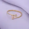 Anillo Sencillo de Moda Transfronterizo Dedo Índice Anillo de Acero Inoxidable Anillo con Letra de Diamante Anillo de Cola en Inglés Personalizado para Mujer