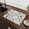 Alfombrilla Drenante de Cocina de Tierra de Diatomeas Retro, Resistente a Manchas, Fácil de Limpiar, Alfombrilla Antideslizante, Alfombrilla Absorbente de Café para Aislamiento Térmico de Platos de Comedor Domésticos