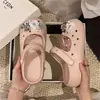 Zapatos Mary Janes de EVA con Suela Suave para Vacaciones, Calzado de Verano Perforado, Zapatos Planos de Ballet para Mujer, Antideslizantes, Punta Cerrada, Slip-on