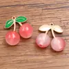 3 Cores 24X25mm DIY Liga Resina Pingada Acessórios de Joia Fruta Pingente Cereja Cereja Pingente Pingente