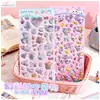 Brillantes Coloridos Corazón 3D Pegatinas de Espuma con Purpurina Conejo Pájaro Gato Dibujos Animados Diario Decorativos DIY