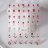 Nuevo Arte de Uñas Artesanal Papel Adhesivo 5D Relieve Rojo Neto Tulipán Conejo Retro Hueco Relieve Adhesivo Estéreo para Uñas