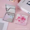Espejo Plegable Compacto de Cuero con Forma de Rosa Espejo Plegable Rectangular para Maquillaje Espejo Detallado para Maquillaje [Suministro del Fabricante] Espejo