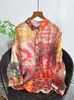 Cardigan de Ramio Puro con Estampado Digital para Mujer, Manga Larga, Talla Grande, Estilo Holgado y Delgado, Novedad Otoño 2026