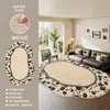 Tapete para sala de estar, lavável e limpa com pano, formato irregular, estilo vintage francês, tapete de chão assimétrico para sofá e mesa de centro, área grande de cobertura total para quarto