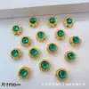 Girasol pequeño redondo multicolor agujero pasante circonita agujero recto con cuentas diy hecho a mano pulsera de cuentas collar accesorios de aleación