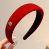 Ano Novo Estilo Vermelho Esponja Headband Cranial Alto Topo de Alta Qualidade Sense Couro Headband Feminino Novo Simples All-match Headwear Acessórios para Cabelo