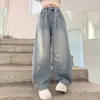 Jeans para Niña Primavera y Otoño 2026 Estilo Nuevo Pantalones de Pierna Ancha para Niñas Mayores Niñas de 12 Años Pantalones Sueltos Casuales