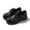 Zapatos de Cuero para Niños Grandes, Zapatos de Etiqueta Estudiante de Cuero Genuino Negro, Zapatos de Cuero Individuales de Caña Baja con Punta Redonda, Cómodos y Transpirables