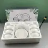 Estilo Nórdico Branco Puro Simples Tigela e Prato de Cerâmica Conjunto de Louças Tigela de Arroz Doméstica Tigela Nian Prato para Refogar Prato de Salada Prato de Frutas