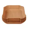 Papel cuadrado para freidora de aire papel de silicona para bandeja papel para bandeja redondo papel absorbente de aceite almohadilla para alimentos papel para hornear desechable para hornear en casa