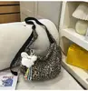 Nuevo Bolso de Hombro Estilo Coreano Ins Retro Nicho Estampado de Leopardo Forma de Dumpling, Ligero para Compras Diarias y Viajes al Trabajo, Bolso Tote Único