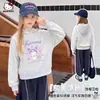 Moletom de Outono para Meninas 2026 Novo Estilo Roupas Infantis Médias e Grandes Estiloso Casual Estampa de Desenho Moletom Solto com Capuz