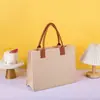 Bolsa de fieltro con logo personalizado, Bolsa de mano cuadrada de color sólido, Engrosada, Gran capacidad, Alto valor estético, Bolso de mano de un solo hombro para el día a día