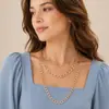 Collar multicapa de cadena estilo hip hop punk con joyas transfronterizas europeas y americanas, collar sencillo con forma de corazón de melocotón que combina con todo para mujer