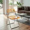 Cadeira Dobrável Banqueta Encosto Plástico Portátil Simples Dormitório Criativo Computador Escritório Casa Exterior Cadeira de Jantar para Adultos