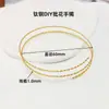 Acero de Titanio No se Desvanece Doble Círculo Flor de Lote Pulsera Vacío Oro 18K Pulsera de Cuentas DIY Accesorios Pulsera de Hilo Elástico