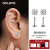 Aretes de Zirconia Centelleante Corte Fuegos Artificiales, Clavillos de Lóbulo Alto Gama Lujo Ligero, Diseño Elegante, No Necesitan Quitarse para Dormir, Aretes para Cuidado del Oído F136