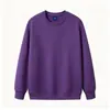Sudadera de Algodón Pesado con Cuello Redondo para Hombre, 320g, Nuevo Estilo Primavera/Otoño, Casual, Moderna, Corte Holgado, Versátil, de Moda, Color Sólido