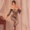 Lingerie Sexy para Noites Românticas, Roupa Sexy de Renda Transparente, Body Costas Nuas e Abertura Inferior, Não Precisa Tirar, Meias Arrastão, Dropshipping 6010