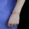 Pulsera nueva de comercio exterior europea y americana de diamantes de flores, diamantes completos, rosa, púrpura, moda, temperamento comodín para mujer, venta al por mayor
