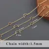 Venta Caliente Transfronteriza Estrella de Cinco Puntas/Cadena de Estrellas Chapado en Cobre 18K Cadena de Oro Real Pulsera Collar Material para Manualidades DIY