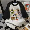 Camiseta Masculina e Feminina de Manga Curta Estampa Divertida Cartoon Retrô Americana Verão Casual Solta Versátil Estilo College Top