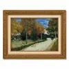 Pintura al Óleo Estilo Jardín de Olivos Campo de Van Gogh con Marco Dorado Vintage Sala de Estar Entrada Arte de Pared con Marco Pintura Decorativa Decoración de Pared para Casa de Huéspedes