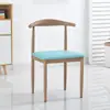 Silla de Comedor Nórdica para Uso Doméstico, Silla Simple de Hierro con Forma de Cuerno y Respaldo de Madera Sintética, Adecuada para Cafeterías de Té con Leche y Restaurantes Temáticos