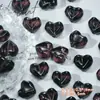 Atacado 12x 14mm vidro lapidado amor vidro pequeno coração de pêssego contas soltas diy pulseira feita à mão material para colar