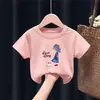 2051 roupas infantis masculinas e femininas camiseta de manga curta 100% algodão roupas infantis nova blusa de verão camiseta básica para crianças grandes
