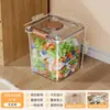 Cubo de Almacenamiento para Juguetes Infantiles, Gran Capacidad, Transparente, Cuadrado, con Ruedas, Bloques de Construcción Lego, Muñecas, con Tapa, Caja de Almacenamiento Multifuncional