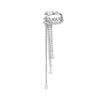 Clips para Orejas de Borla de Gota de Agua de Tres Capas para Comercio Transfronterizo, Estilo Ins Europeo y Americano, Puños Largos de Diamantes Brillantes para Orejas No Perforadas, Modernos