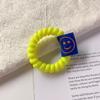 Nueva Cuerda para el Cabello de Color Caramelo Sencilla No Daña el Cabello Anillo para el Cabello de Cable de Teléfono Etiqueta de Tela con Cara Sonriente Fluorescente Cuerda para el Cabello de Niña Accesorios para el Cabello