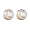 Set de Aretes de Doble Capa en Color Contrastante Dorado y Color Acero, Diseño de Nicho, Nuevo Modelo 2025, Aretes Estilo Ins, Suministro Directo del Fabricante