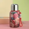 Taza Aislada Estilo Chino Floral de Acero Inoxidable 316 con Separación de Té y Agua, Taza Portátil para Preparar Té, Taza Aislada de Alto Valor