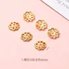 Separador de cuentas con tapa de flor de oro de 18 quilates con accesorio de tapa de flor hueca, electrochapado grueso, material para hacer collares y pulseras DIY hecho a mano